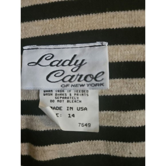 Lady Carol of New York  Womens Size 14 Open Front Cardigan Vintage Striped - Picture 3 of 4